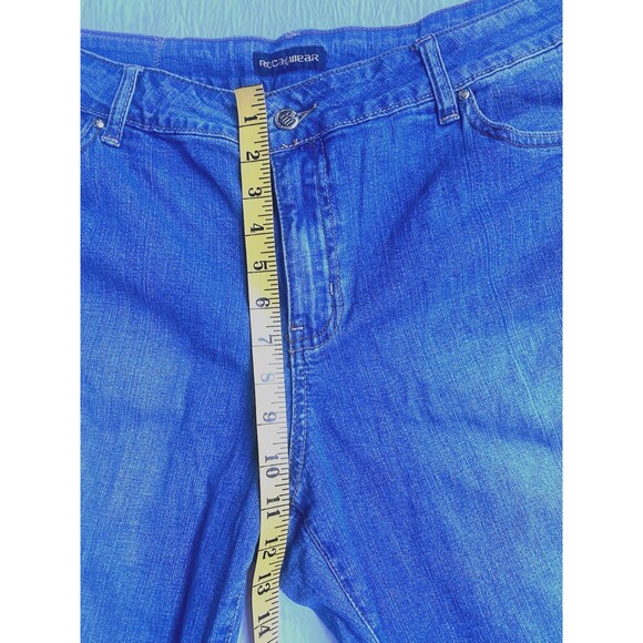 NWT Women's ROCAWEAR Roca Wear Med Wash Embroidered Denim Jeans -Plus Size 20W - Picture 11 of 16